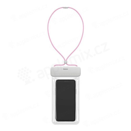 Pouzdro BASEUS pro Apple iPhone - voděodolné - plast / guma - růžové / bílé