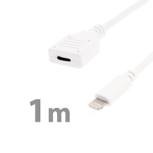 Prodlužovací kabel Lightning Male / Female pro Apple iPhone / iPad / iPod - 1m - bílý