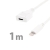 Predlžovací kábel Lightning samec/samička pre Apple iPhone/iPad/iPod - 1 m - biely
