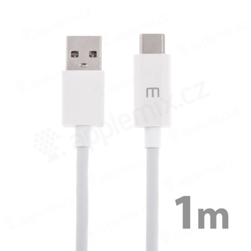 Synchronizačný a nabíjací kábel MEIZU - USB-C - USB-A - 1 m - biely