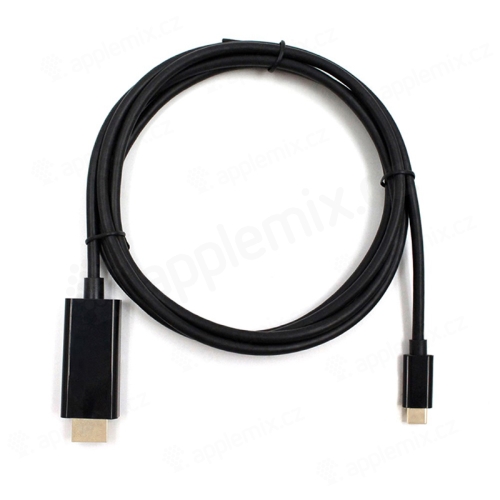 Kábel USB-C / HDMI - prepojovací - zlaté mačky - podpora 4K -1,8 m - čierny