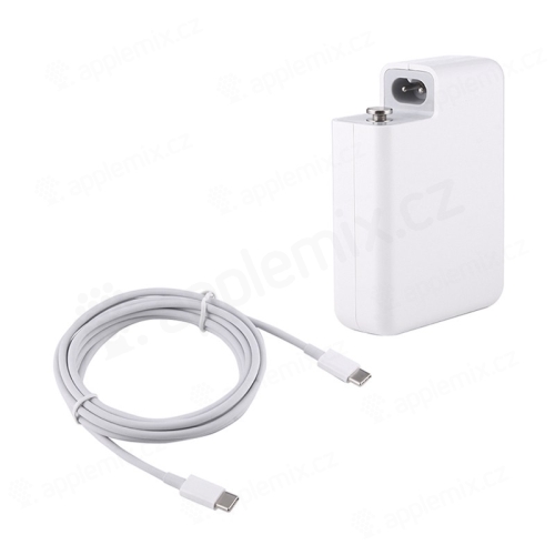 61 / 87W USB-C EU napájecí adaptér / nabíječka pro Apple Macbook + 2x USB-A + kabel USB-C - kvalita A