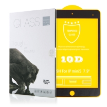Tvrzené sklo (Tempered Glass) pro Apple iPad mini 4 / 5 - 2,5D okraj - černý rámeček - čiré