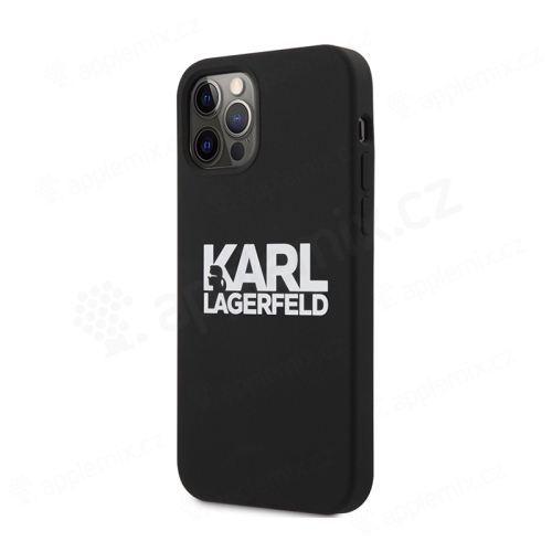 Kryt KARL LAGERFELD pro Apple iPhone 12 Pro Max - s logem Karl - silikonový - černý