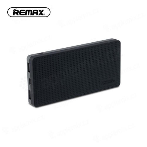 Externí baterie / power bank REMAX - podpora bezdrátového nabíjení Qi - 10000 mAh - USB-C + 2x USB-A - černá