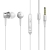 Sluchátka Baseus pro Apple zařízení - špunty - ovládání + mikrofon - kov / guma - bílá