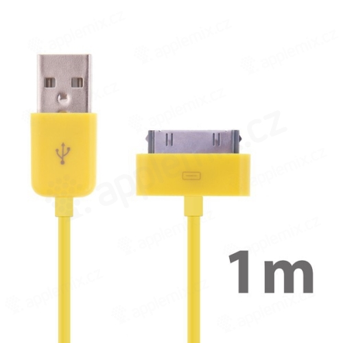 Synchronizační a dobíjecí USB kabel pro Apple iPhone / iPad / iPod – 1m žlutý