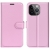 Pouzdro pro Apple iPhone 15 Pro - stojánek - umělá kůže - růžové