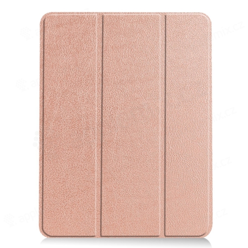 Puzdro pre Apple iPad Air 11" (2024) - Priehradka na ceruzku - umelá koža - Rose Gold pink