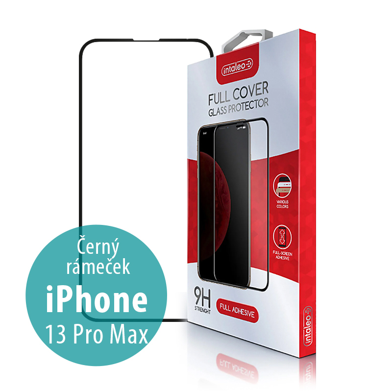 Tvrzené sklo (Tempered Glass) INTALEO pro Apple iPhone 13 Pro Max / 14 Plus - černý rámeček - 2,5D