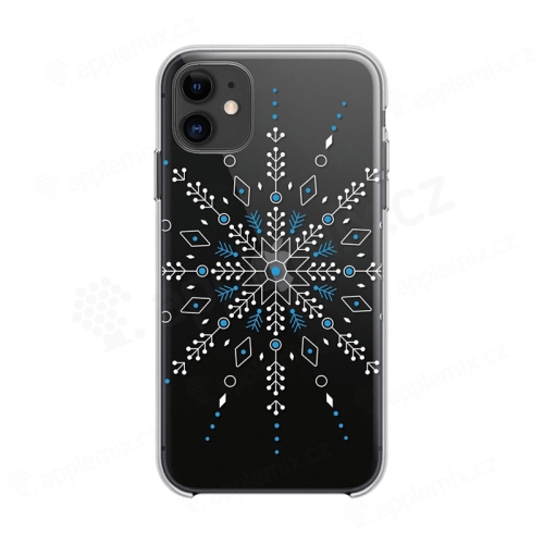 Kryt FORCELL Winter pre Apple iPhone 12 Pro Max - gumový - transparentný / snehová vločka