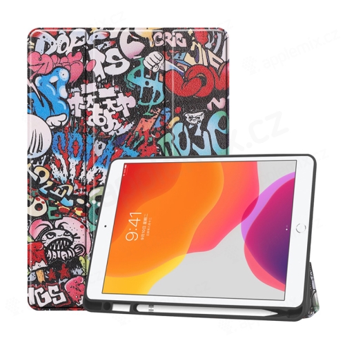 Pouzdro / kryt pro Apple iPad 10,2" (2019 - 2021) - funkce chytrého uspání + stojánek - graffiti