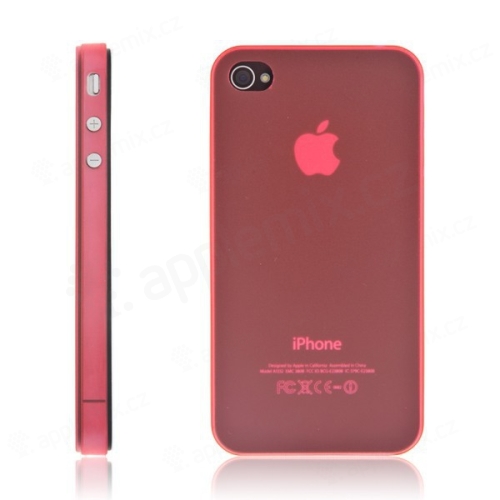 Ultra tenký ochranný kryt pro Apple iPhone 4 / 4S (tl. 0,3mm) - matný - červený