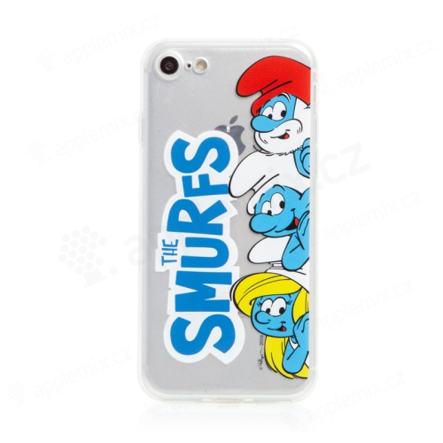 Kryt ŠMOULOVÉ pro Apple iPhone 7 / 8 / SE (2020) - gumový - průhledný - The Smurfs