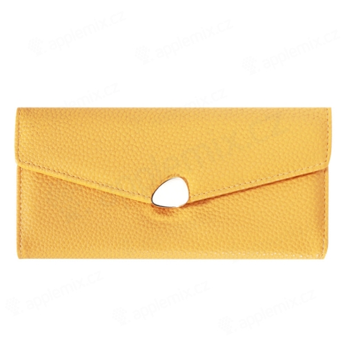 Puzdro / peňaženka pre Apple iPhone - umelá koža - žltá