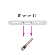 Šroubek na spodní část Apple iPhone 11 - bílý - kvalita A+