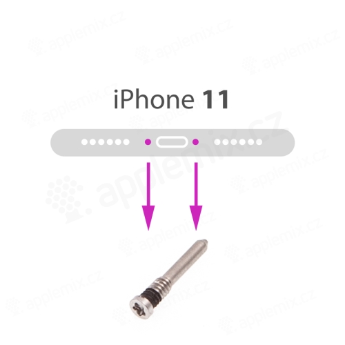 Spodná skrutka pre Apple iPhone 11 - Biela - Kvalita A+