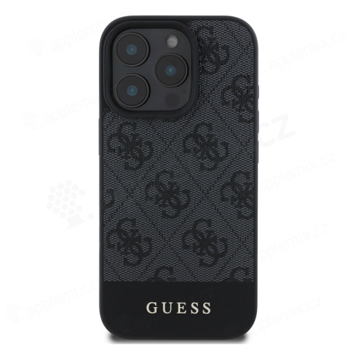 Kryt GUESS 4G Stripe pro Apple iPhone 16 Pro Max - 4G Metal Logo - umělá kůže - černý