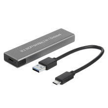 Přepojka / rámeček pro Apple MacBook - USB-C na M.2 SATA / NVME - hlíníkový - šedý