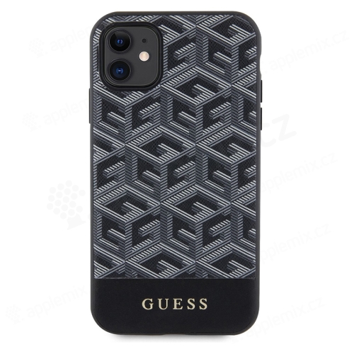 Kryt GUESS G Cube pro Apple iPhone 11 - podpora MagSafe - umělá kůže - šedý