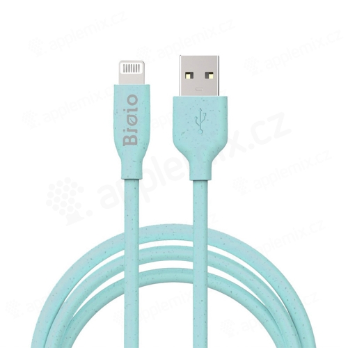 Synchronizačný a nabíjací kábel BIOIO - USB-A / Lightning pre Apple iPhone - slamka - mätovo zelená - 1 m