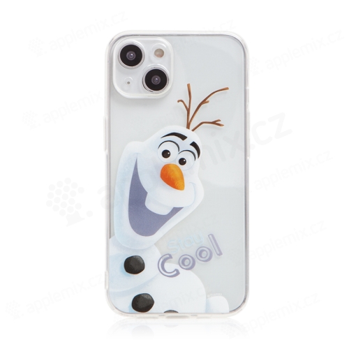DISNEY kryt pre Apple iPhone 13 - Ľadové kráľovstvo - Snehuliak Olaf - gumový - priehľadný