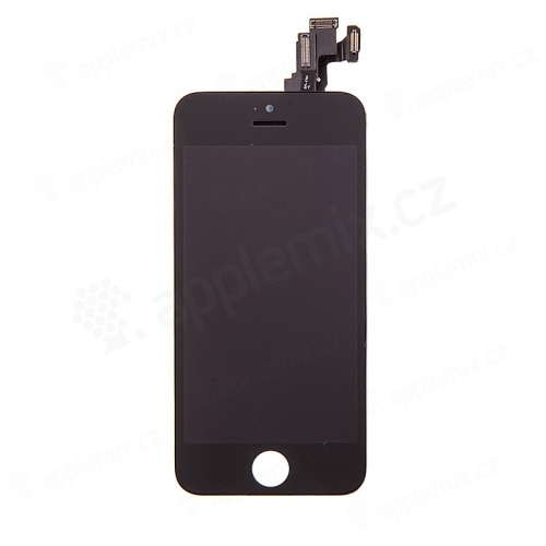 LCD panel + dotykové sklo (touch screen digitizér) pro Apple iPhone 5C - osazený černý - kvalita A+