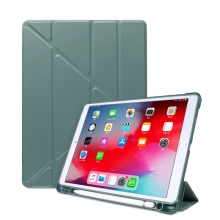 Pouzdro pro Apple iPad 10,2&quot; (2019 - 2021) / Pro 10,5&quot; / Air 3 - origami stojánek - gumové - lesně zelené