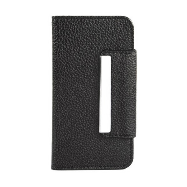 Ochranné pouzdro ve stylu peněženky s magneticky upevňujícím plastovým krytem a klipem pro Apple iPhone 6 / 6S - černé