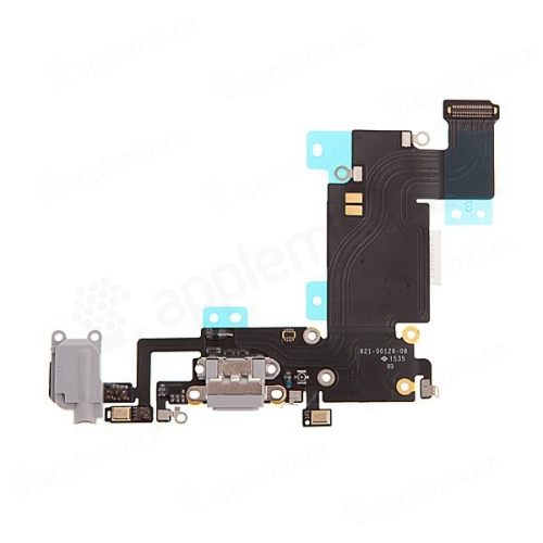 Napájací a dátový konektor s flexom + audio konektor + GSM anténa + mikrofóny pre Apple iPhone 6S Plus - sivý - kvalita A+
