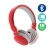 Sluchátka Bluetooth bezdrátová - mikrofon + ovládání - FM rádio - Micro SD slot - 3,5mm jack vstup - červená / šedá