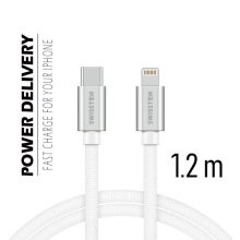 Synchronizační a nabíjecí kabel SWISSTEN - USB-C - Lightning pro Apple zařízení - tkanička - 1,2m