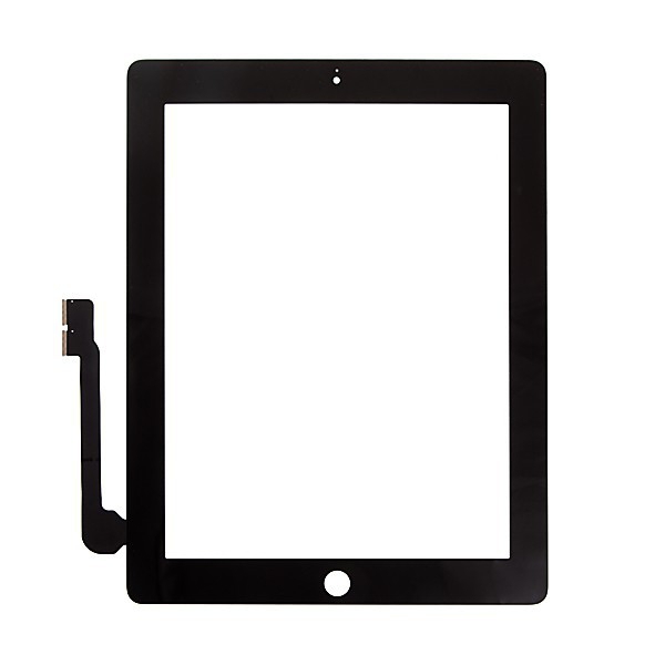 Přední dotykové sklo (touch screen) pro Apple iPad 3. / 4.gen. - černý rámeček - kvalita A