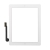 Dotykové sklo (touch screen) pro Apple iPad 3.gen. - osazené - Home Button + konzole na fotoaparát - bílé - kvalita A+