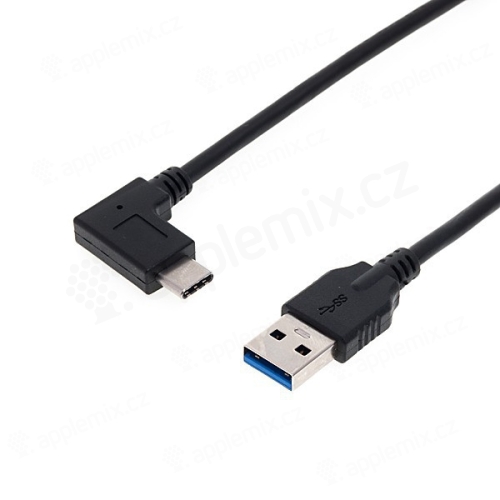 Synchronizační a nabíjecí kabel / adaptér USB Male / USB-C s pravoúhlým konektorem pro Apple MacBook 12 Retina - černý - 1m