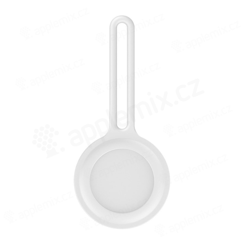 Kryt / obal pro Apple AirTag - barevné poutko - silikonový - bílý