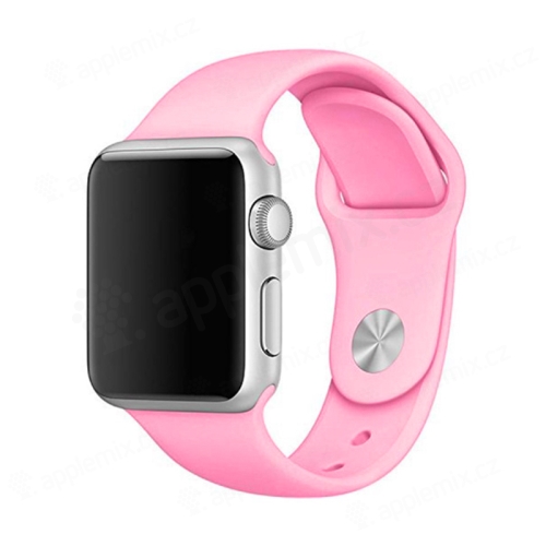 Řemínek pro Apple Watch 42mm / 41mm / 40mm / 38mm- velikost M / L - silikonový - růžový