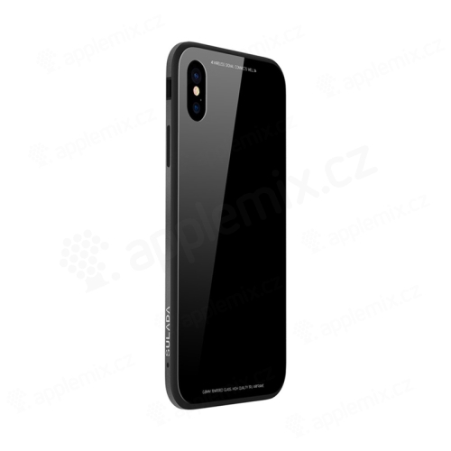 Kryt SULADA pro Apple iPhone Xs Max - kov / sklo - černý