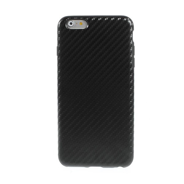 Gumový kryt pro Apple iPhone 6 Plus / 6S Plus - černý s karbonovým vzorem