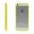 Ochranný plasto-gumový kryt s antiprachovou záslepkou pro Apple iPhone 5 / 5S / SE - průhledný se žlutým rámečkem