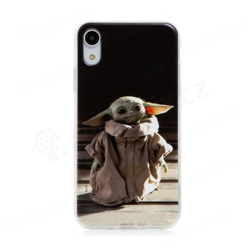 Kryt STAR WARS pre Apple iPhone Xr - Mandalorian / Baby Yoda - gumový - čierny