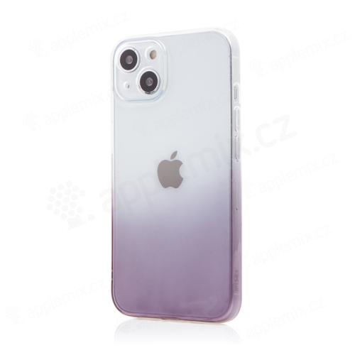 Kryt pre Apple iPhone 13 - farebný prechod - gumový - priehľadný / sivý