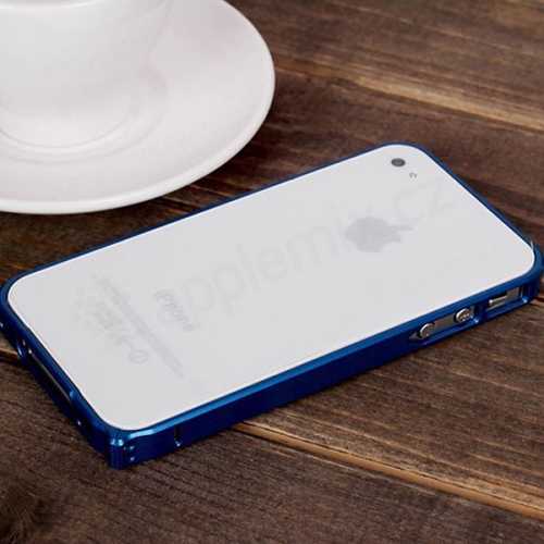 Ochranný ultra tenký hliníkový rámeček / bumper LOVE MEI (tl. 0,7 mm) pro Apple iPhone 4 / 4S - modrý