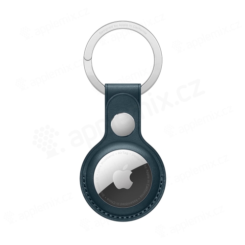 Originálna kľúčenka / obal na Apple AirTag - kožený - baltická modrá