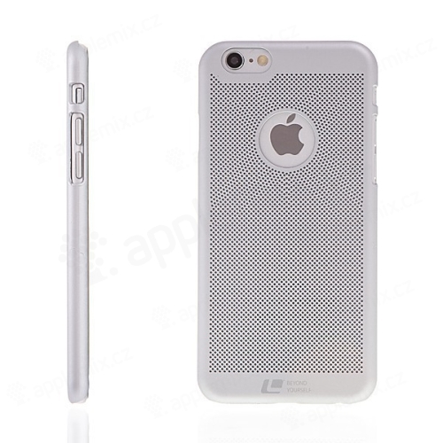 Plastový kryt LOOPEE pro Apple iPhone 6 / 6S s výřezem pro logo - děrovaný - stříbrný