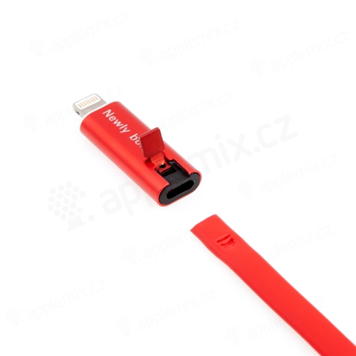 Nabíjací kábel Lightning pre zariadenia Apple - hliníkové koncovky - opraviteľný - červený