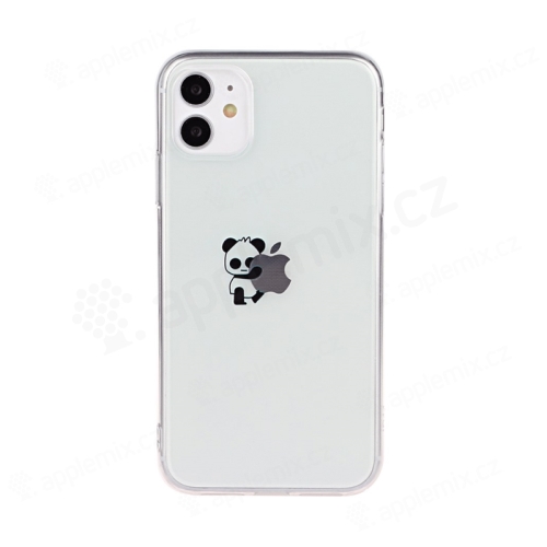 Kryt pre Apple iPhone 11 - gumový - priehľadný / s pandou na tvári