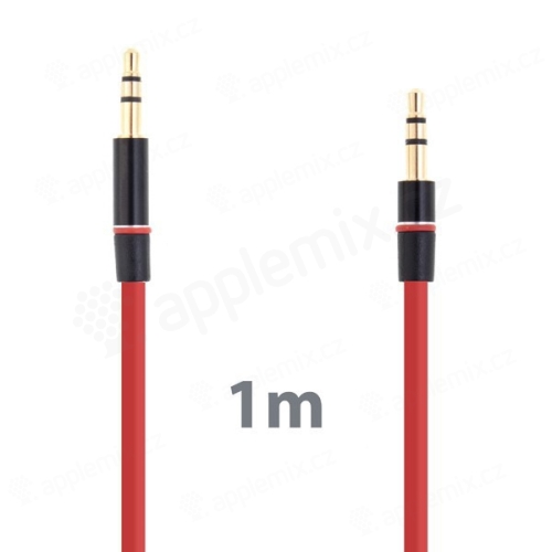 Propojovací Audio kabel 3.5mm Jack pro Apple iPhone / iPad / iPod / MP3 - 1m červený