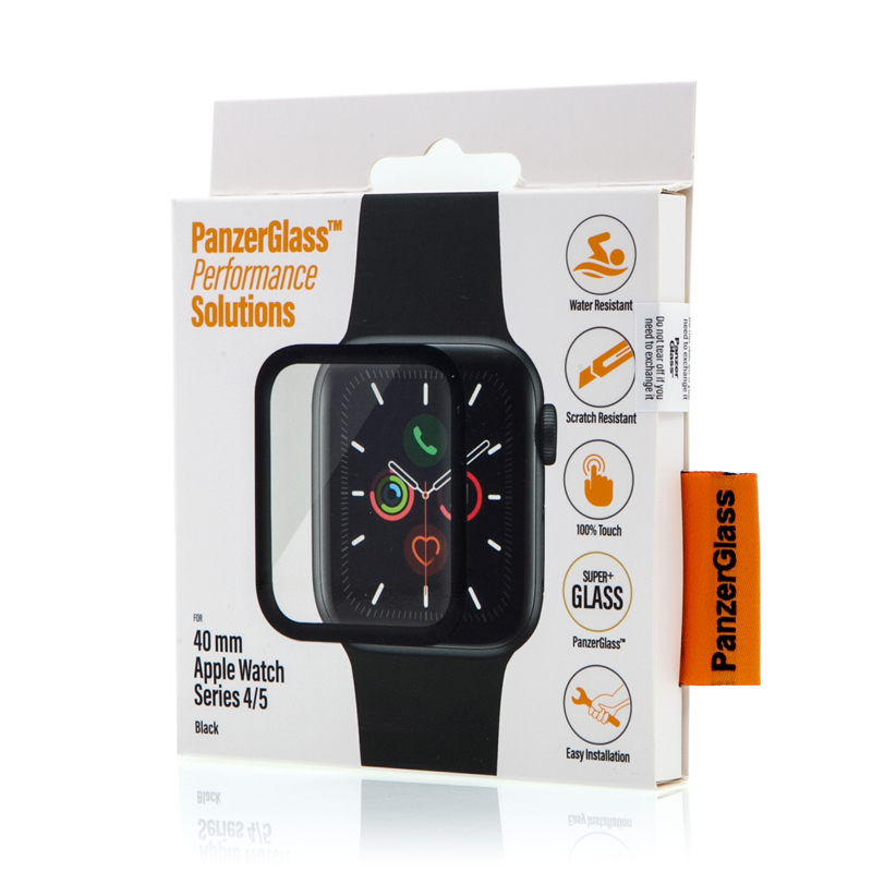 Tvrzené sklo (Tempered Glass) PANZERGLASS Premium pro Apple Watch 40mm Series 4 / 5 / 6 / SE - 3D okraj - celolepené