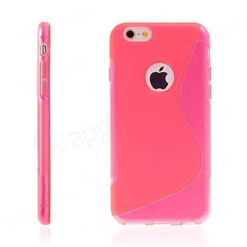 Kryt pro Apple iPhone 6 / 6S gumový výřez pro logo růžový